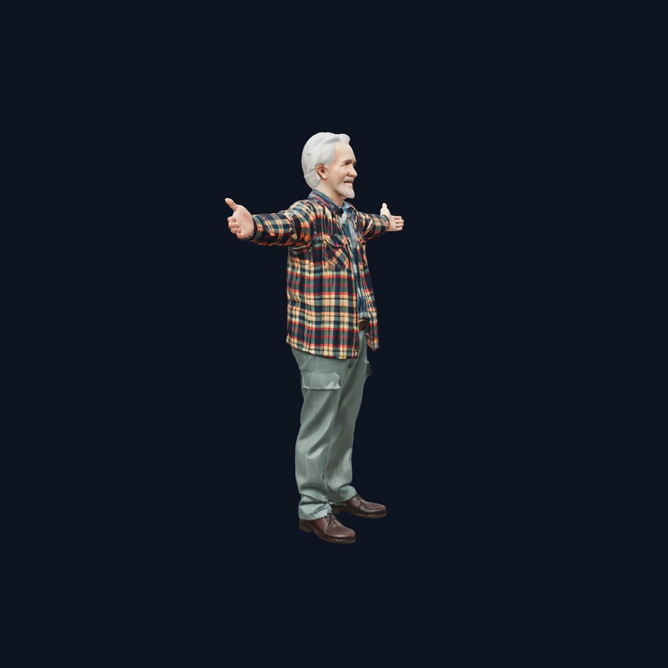 Plaid Shirt Casual Grandpa model pack